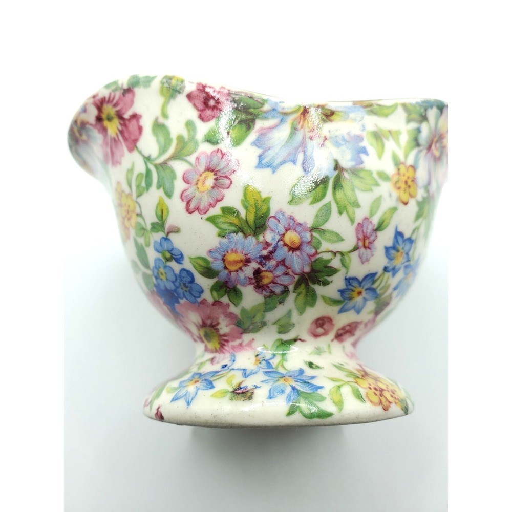 Vintage E&R by Erphila Chintz Czechoslovakia 'DEVON' Open Sugar Bowl
